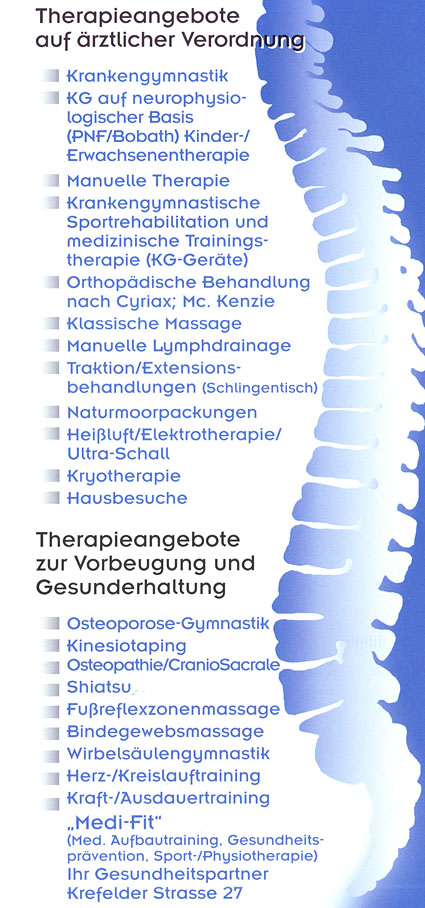 Patienteninformation - Michael Zuidberg Physiotherapie GmbH in 47839 Krefeld